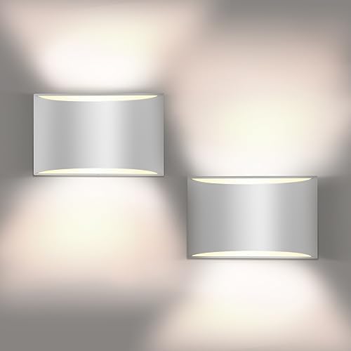 Wall Sconces Set of Two | Modern LED Indoor Wall Lights, Up and Down Wall Mount by REIKOT