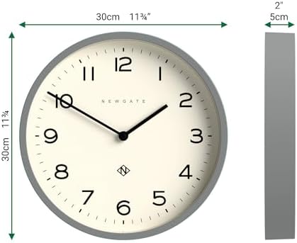NEWGATE® Number Four Echo wall Clock | Modern Round Clock | 12" | Gray | Easy - Image 3
