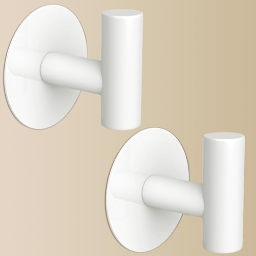 Heavy Duty White Towel Hooks, Stainless Steel Adhesive Coat Hooks by VINHOLD