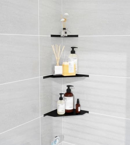 10 Inch Black Floating Corner Shelf Wall Mounted, Large Triangle Shelf - Image 2