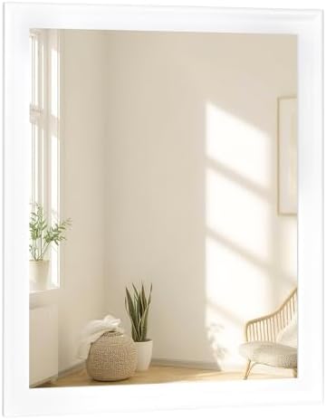 White 30 x 36 Inch Rectangle Vanity Wall Mirror by WIOWUR