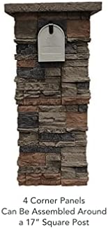 GenStone Faux Stacked Stone Peaked Column Cap 23" x 23" x 2" in Kenai Color - Image 2