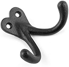 Renovators Supply Manufacturing Double Wall Hook, Cast Iron Black Powder Coat - Image 6