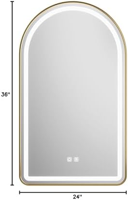 Arched Bathroom Mirror 24"x36", LED Tempered Glass - Image 6