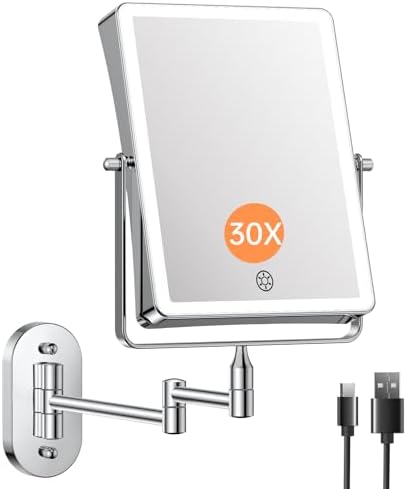 FASCINATE 8.7" 5000mAh Rechargeable Wall Mounted Makeup Mirror by FASCINATE