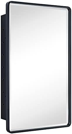 TEHOME Farmhouse Black Recessed Rectangle Bathroom Medicine Cabinet 20x30 by TEHOME