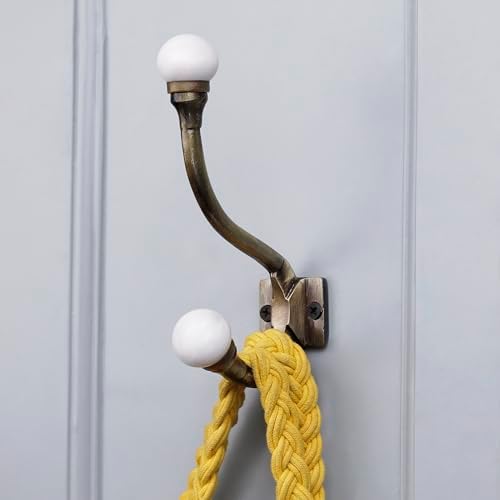 Indian Shelf 6 Piece White Double Wall Hooks by IndianShelf