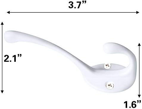 10 Pack Heavy Duty Dual Coat Hooks Wall Mounted - Image 3
