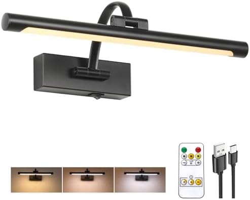 Tassuowell Wireless Battery Operated Picture Light, Rechargeable Wall Light by Tassuowell