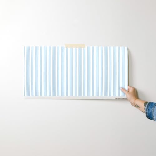Spoonflower Pale Stripe Nursery Peel and Stick Removable Wallpaper - Image 7