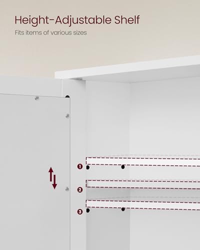 VASAGLE Bathroom Cabinet with Mirror, Wall-Mounted, 2 Mirrored Doors - Image 4
