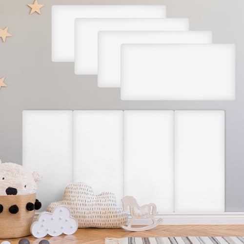 Hahafelt 8 Pack Wall Padding Headboard 15.75" x 7.87" x 1.18" White by Hahafelt