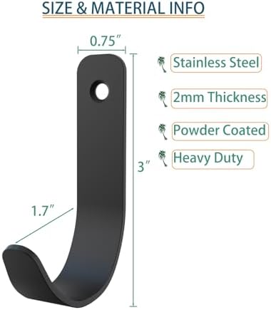 Hooks for Hanging Stainless Steel Heavy Duty Coat Hook Wall Hooks Robe Hanger - Image 4
