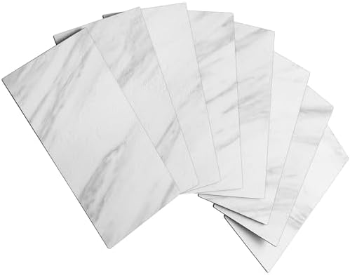 AULIGET 100-Piece White Marble Look Peel and Stick Backsplash Wall Tiles by AULIGET