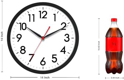 AKCISOT 14 Inch Wall Clock, Silent Battery Operated Analog Clock - Image 2