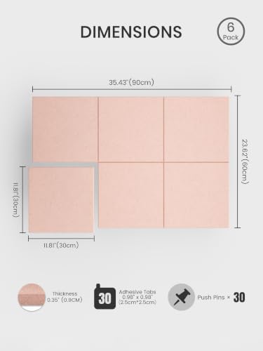 Bumusty 36"x 24" Large Felt Bulletin Board Tiles - Image 2