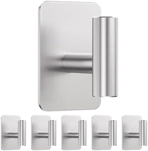 6 Pack Heavy Duty Adhesive Hooks - 26lb Max by Eowihor