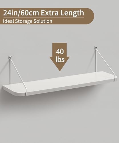 Afuly White Floating Shelves for Wall, 24in Shelf - Image 3