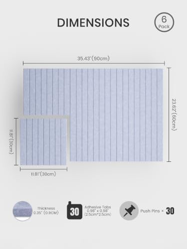 Bumusty 36"x 24" Large Felt Bulletin Board Tiles - Image 2