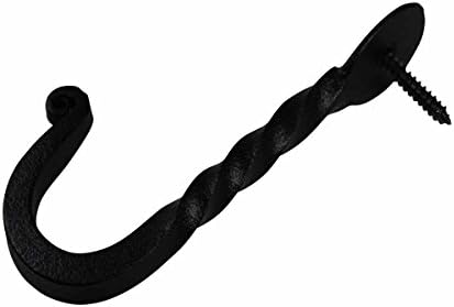 Renovators Supply Manufacturing Twisted Single Wall Hook, Wrought Iron Black - Image 6