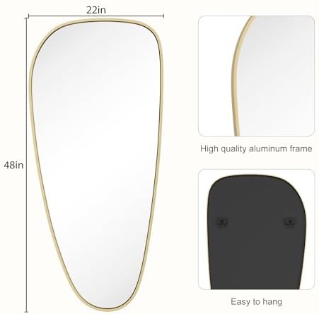 WallBeyond Asymmetrical Mirror, Irregular Wall Mirror, Wall Mirrors Decorative - Image 4