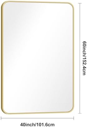 BONEWEI Gold Bathroom Mirror, 60x40 inch Wall Mirror - Image 7