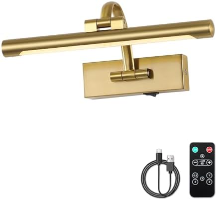 DESOOP Wireless Picture Lights for Wall Rechargeable Brass Gallery Lights by DESOOP
