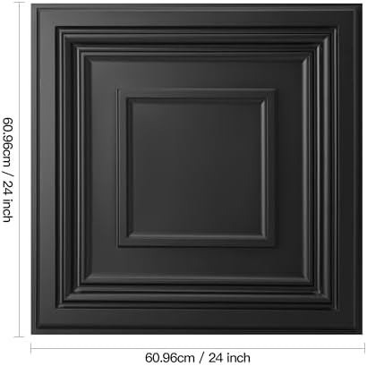 Art3d PVC Drop Ceiling Tiles 24x24 in, 48 Sq.Ft, Square Black - Image 3