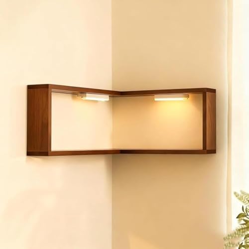 Smart Corner Shelves that Light up Your Space, Wooden Wall-Mounted Corner Shelf - Image 4