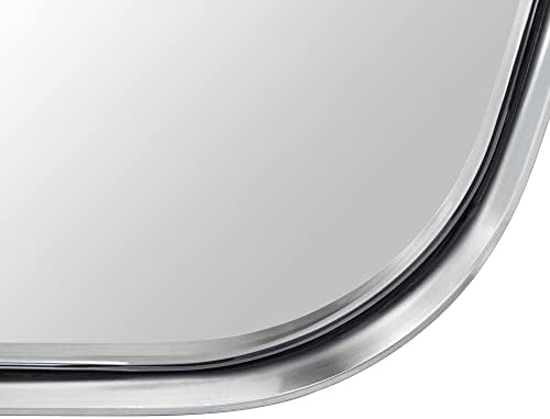 GRACTO 24x36'' Brushed Nickel Metal Framed Bathroom Mirror - Image 4