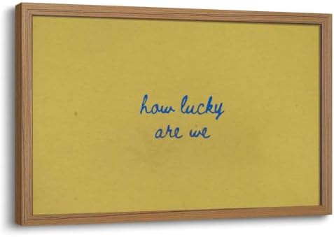 How Lucky Are We Wall Art Preppy Framed Wall Decor Inspirational Canvas by Unknown