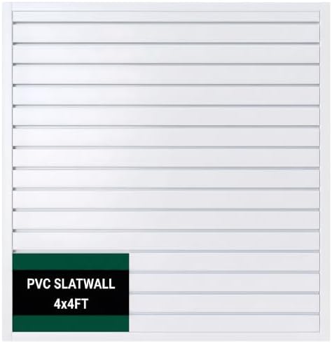 Slat Wall Paneling 4x4 ft Garage Organizer Storage Systems, Heavy Duty PVC by VDTEB