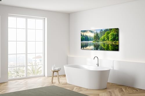 Lasdel Beautiful Lakeside Forest Landscape Wall Art - Image 3