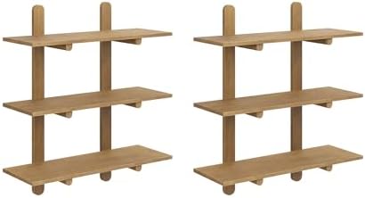 Nathan James Frankie Mid Century 3-Tier Wall Mounted Wood Shelf, Modular Wall - Image 6