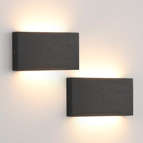 Modern Wood LED Linear Wall Sconce, Mini Up Down Wall Mount Light, UL Listed by Yisdesign