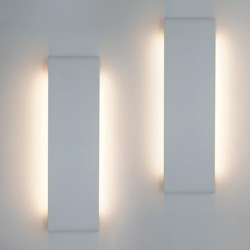 KICAAO 15.7in White Modern Wall Sconce 2-Pack, 16W Warm Light 3000K - Image 6
