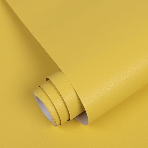 Yellow Peel and Stick Wallpaper Self-Adhesive Contact Paper Tear Resistant by Abyssaly