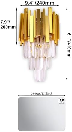 FRIXCHUR Gold Crystal Wall Sconce, Small E12 Wall Light - Image 5