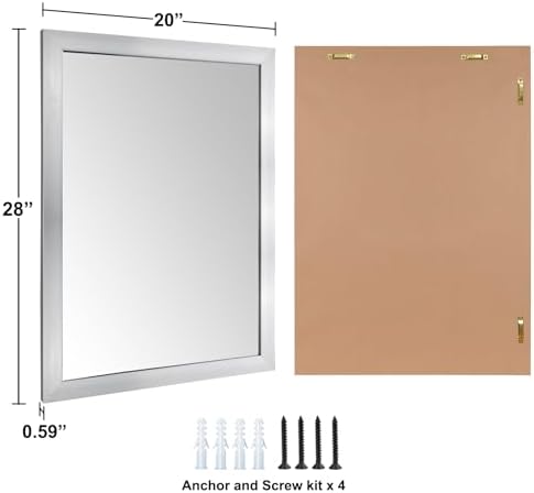 Bathroom Mirror for Over Sink 28x20 Inch Rectangular Wall Mirror - Image 3