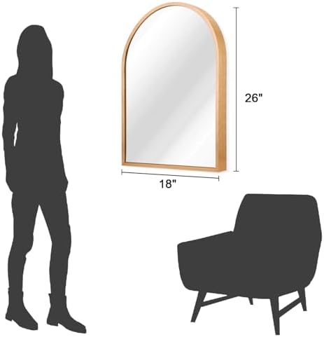 Arched Gold Framed Wall Mirror, - Image 7