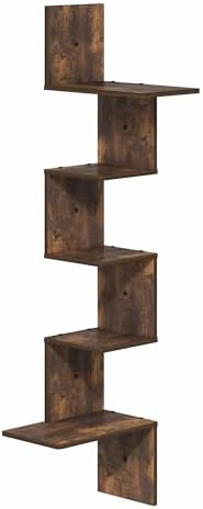 5-Tier Corner Square Wall Shelf, Radial Wall Mounted Book Shelf, Corner - Image 4