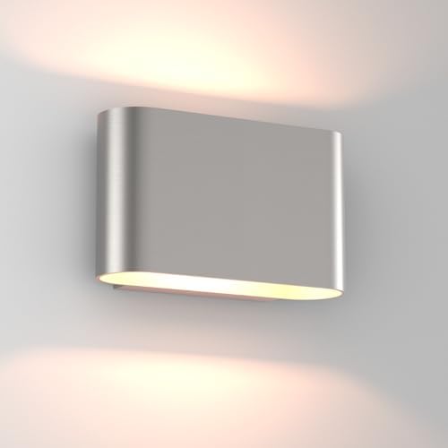 Aipsun Nickel LED Wall Sconces 1 Pack Indoor Modern Wall Lights Hardwired Up by Aipsun