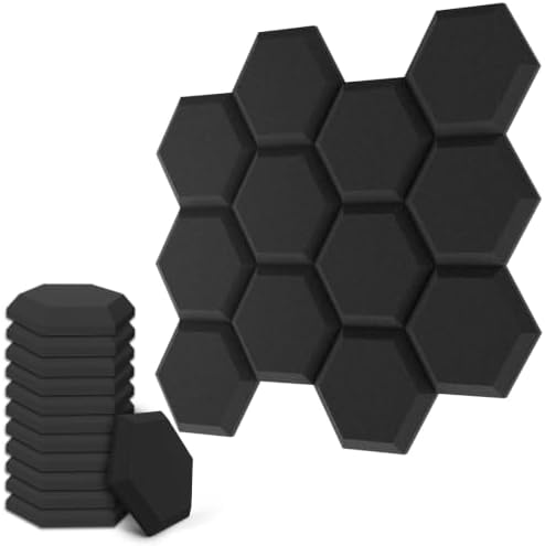 TroyStudio Thick Acoustic Foam Panels, 13.8 X 11.8 X 2 Inches 24 Pcs Hexagon by TroyStudio