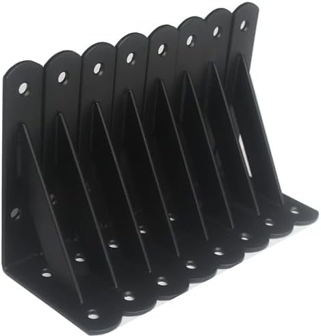 8 Pack L5 x H 3" Black Heavy Duty Shelf Brackets by MHMYDZ