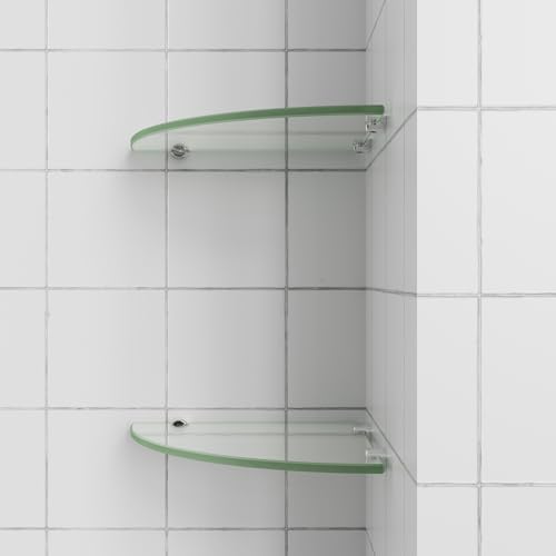Glass Corner Shelf, Rustproof Glass Shower Shelves - Image 2