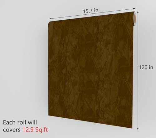 Decotalk Felt Fabric Wallpaper Peel and Stick Brown Felt Fabric Wall Paper - Image 7