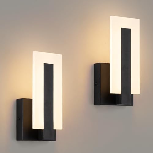 Modern LED Wall Sconce Lighting, 8W Indoor Acrylic Wall Light Set of 2 by Unknown