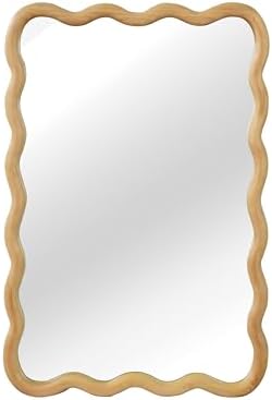 GDFStudio 20"x30" Wavy Rectangle Solid Wood Frame Mirror, Bohemian Decorative - Image 7