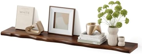 Organic Wavy Edge Floating Shelves, Hidden Brackets, 1 Pack 48 in by Unknown