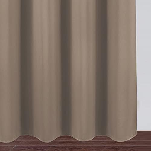 LEMOMO Cappuccino Blackout Curtains/52 x 45 Inch Length Set of 2 Panels Grommet - Image 7